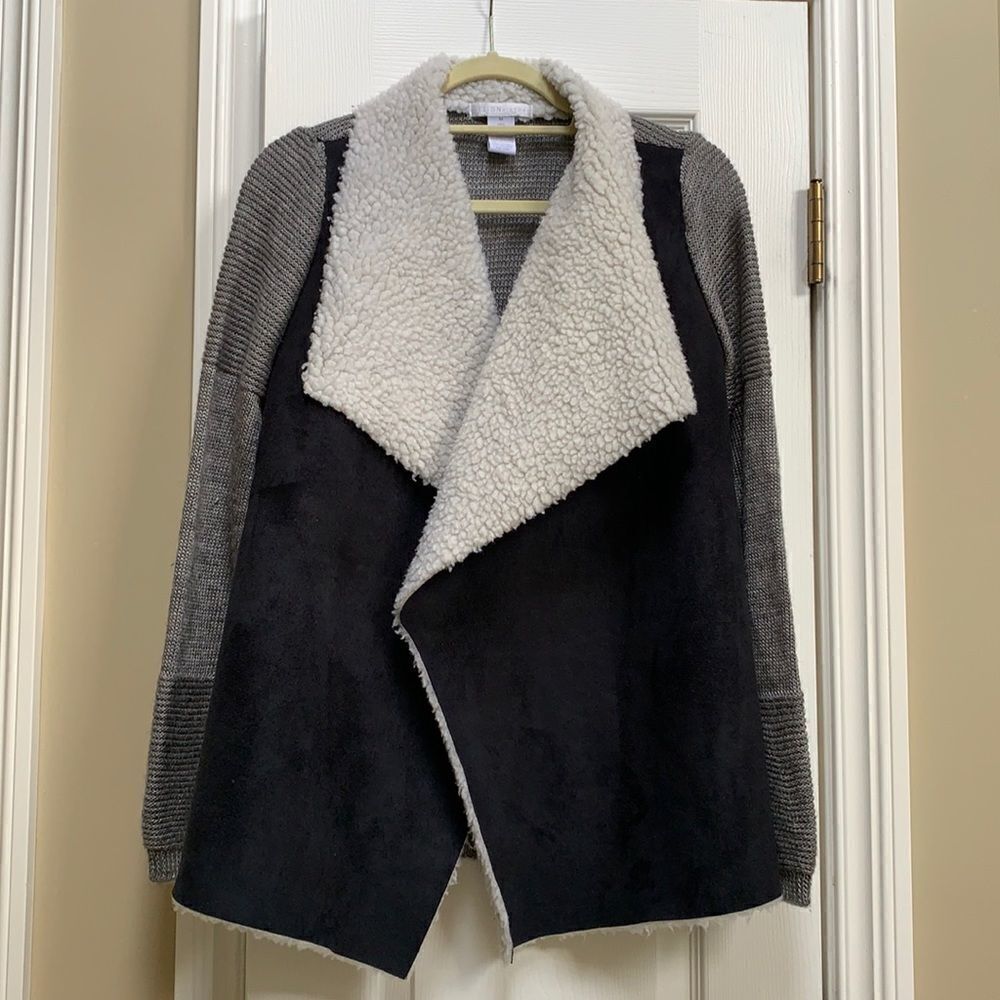Faux Suede Sherpa Wrap Jacket